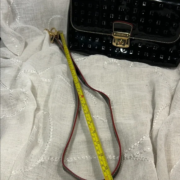 Arcadia made in Italy patent leather bag with removable strap